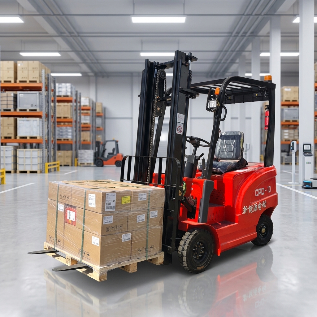 1000kg Battery Hydraulic Portable Stacker Reach Rough Terrain 4×4 Electric Forklift