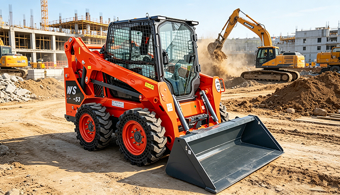 Diesel Engine High Hydraulic Flow Powerful Powered WS53 Skid Steer Loader
