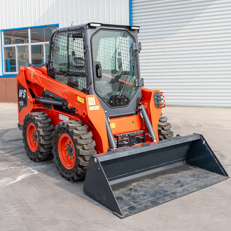 Compact Enclosed Cab Mini 4×4 Wheeled Diesel Engine WS50 Skid Steer Loader